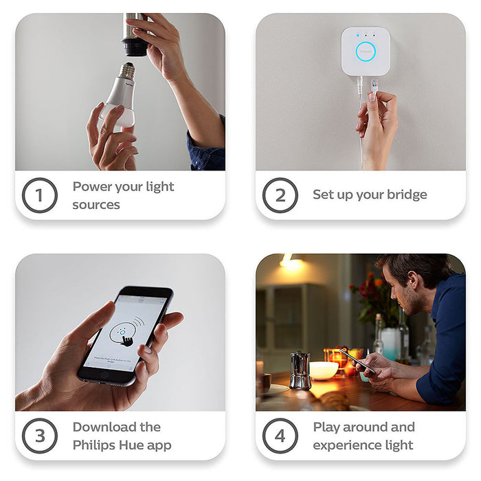 Philips Hue White and Color Ambiance A19 Starter Kit