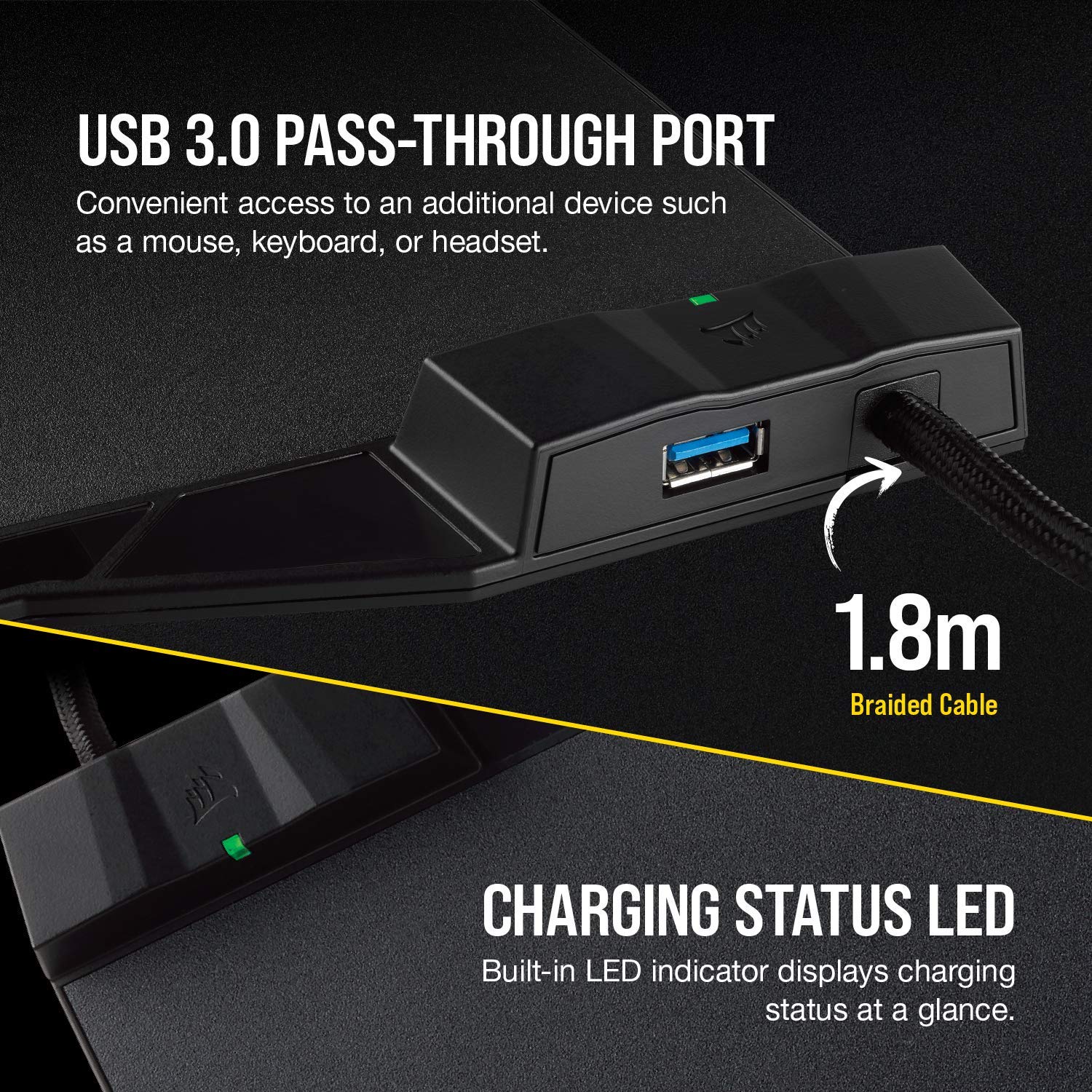 CORSAIR: MM1000 Qi Wireless Charging Mouse Pad - view 6